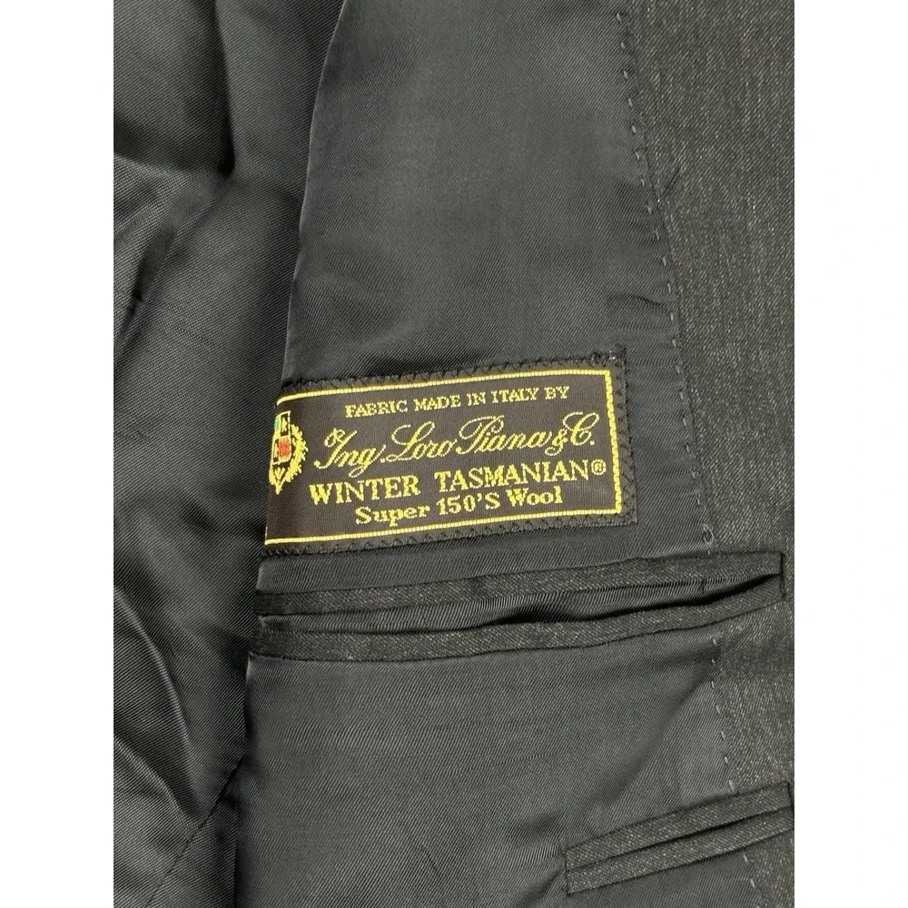 Mario Caldi Super 150's Wool Blazer Sport Coat Black 46R Made In Italy